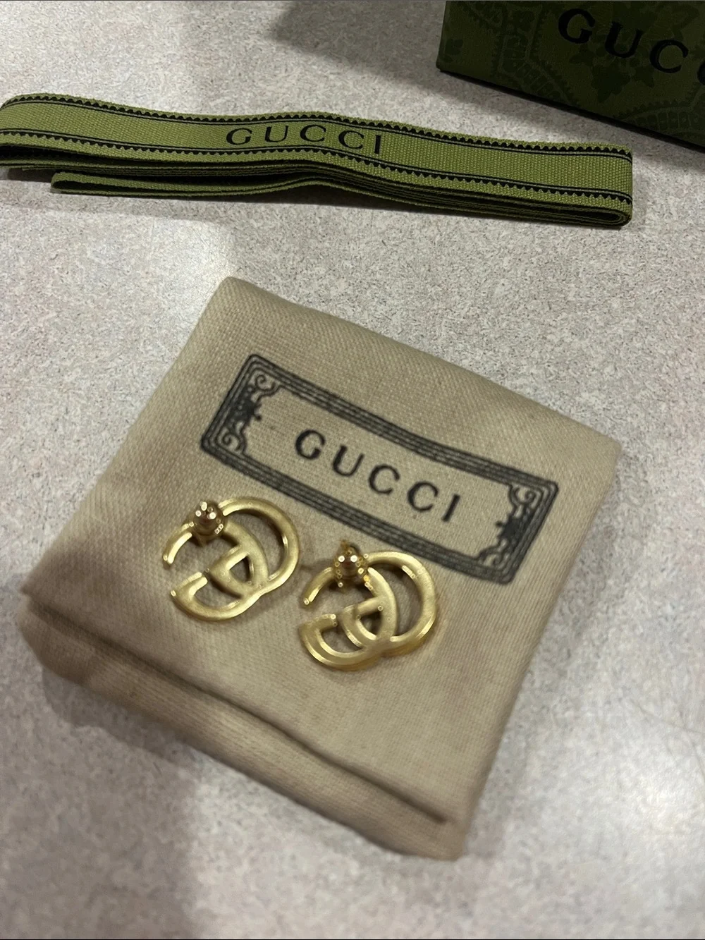 Designer inspired Gold Double G Cuff Links